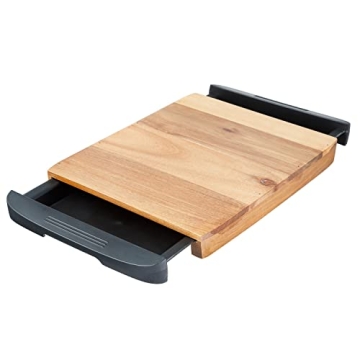 Glad Acacia Wood Cutting Board with Slide Out Trays | Catches Food and Waste | Solid Wooden Butcher ...