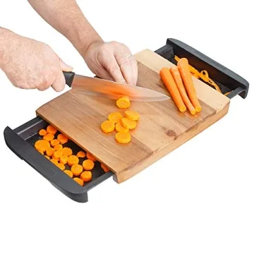 Glad Acacia Wood Cutting Board with Innovative Trays