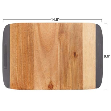 Glad Acacia Wood Cutting Board with Innovative Trays