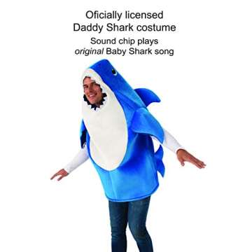 Rubies Daddy Shark Costume With Sound Chip for Themed Parties and Halloween, As Shown, Standard US