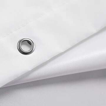 N&Y HOME Nylon Hotel Shower Curtain or Liner, Machine Washable, Water Resistant, White, 72 x 72 inch...