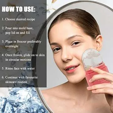 fotoconic Naconic Ice Roller for Face and Eye, Ice Facial Cube, Ice Face Roller Skin Care Tools, Gua Sha Face Massage, Silicone Ice Mold for Face Beauty (Pink)