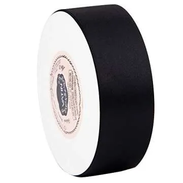 VATIN Solid Color Double Faced Black Satin Ribbon 1-1/2" Wide 50-Yards Long Perfect for Wedding Decor, Crafts, Bow Making, Sewing, Gift Package Wrapping and Other Projects