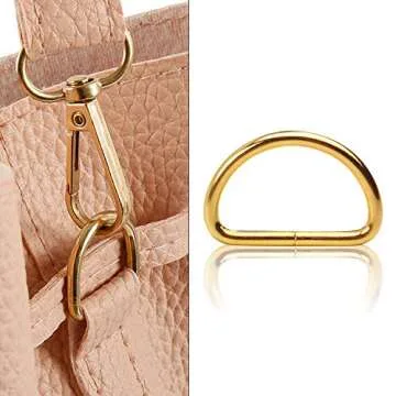 BronaGrand 50 Pieces Gold Metal D Rings for DIY Crafts