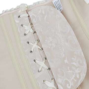 Haorugut Beige Corset Renaissance Bodice Corset for Women Plus Size Corset Bustier Beige XL