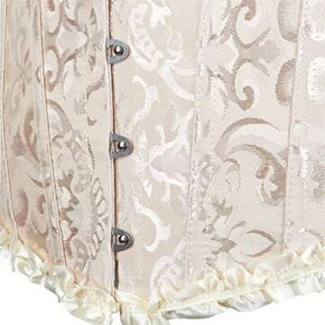 Haorugut Beige Corset Renaissance Bodice Corset for Women Plus Size Corset Bustier Beige XL