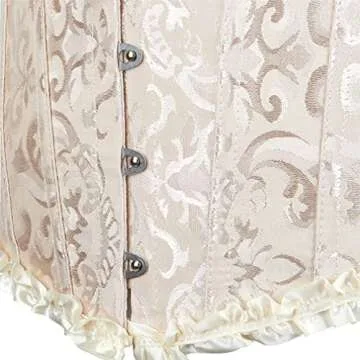 Haorugut Beige Corset Renaissance Bodice Corset for Women Plus Size Corset Bustier Beige XL
