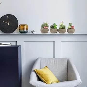 SPEPLA Succulents Plants Artificial 4 Pack, Mini Fake Succulents in Pots, Assorted Small Faux Succulent Decorative for Living Room Home Office Decor