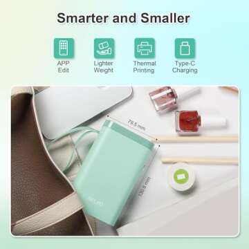 Nelko Label Maker Machine with Tape, P21 Bluetooth Label Printer, Wireless Mini Label Makers with Multiple Templates for Organizing Office Home, Green