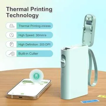 Nelko Label Maker Machine with Tape, P21 Bluetooth Label Printer, Wireless Mini Label Makers with Multiple Templates for Organizing Office Home, Green