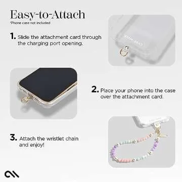 Case-Mate Phone Charm with Beaded Pearls and Gold - Detachable Anti Theft Strap - Hands-Free iPhone Wrist Strap for Women - Phone Chain Wristlet forGalaxy, Google Pixel and More - Sugar Rush
