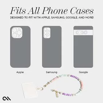 Case-Mate Phone Charm with Beaded Pearls and Gold - Detachable Anti Theft Strap - Hands-Free iPhone Wrist Strap for Women - Phone Chain Wristlet forGalaxy, Google Pixel and More - Sugar Rush