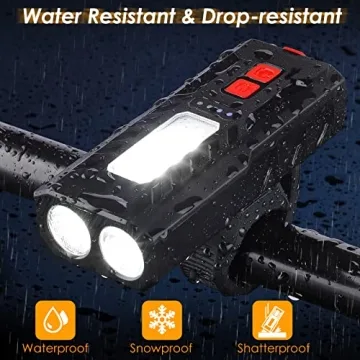 BOBKID USB Rechargeable Bike Lights Set - 3000LM