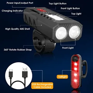 BOBKID USB Rechargeable Bike Lights Set - 3000LM