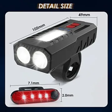 BOBKID USB Rechargeable Bike Lights Set - 3000LM