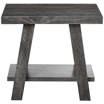 Roundhill Athens Contemporary Shelf Side Table in Charcoal