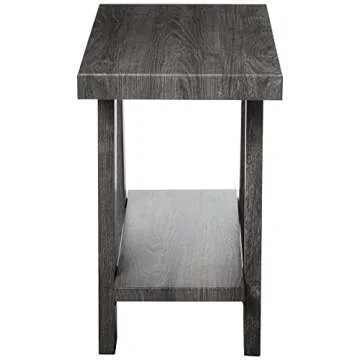 Roundhill Athens Contemporary Shelf Side Table in Charcoal