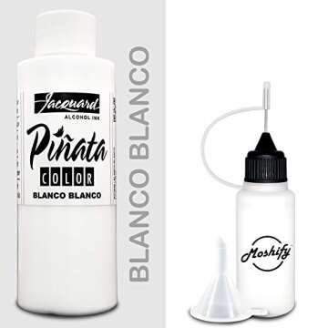 Jacquard Pinata White Alcohol Ink Made in USA - Blanco Blanco Color 4fl oz - Works Great with Resin ...