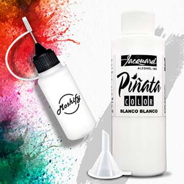 Jacquard Pinata White Alcohol Ink Made in USA - Blanco Blanco Color 4fl oz - Works Great with Resin and Yupo - Pinata Alcohol Inks - White Ink Bundled with Moshify 20 mL Applicator Bottle