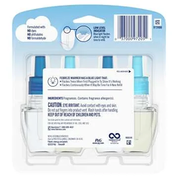 Febreze Odor-Fighting Fade Defy PLUG Air Freshener Refill, Heavy Duty Crisp Clean (2) .87 fl. oz. Oi...