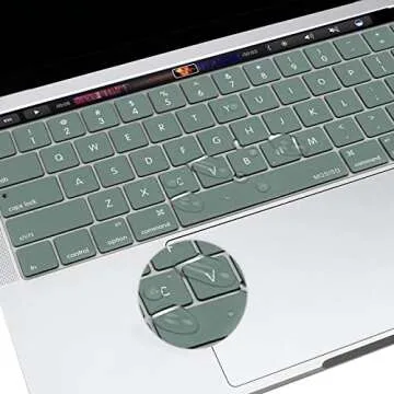 MOSISO Keyboard Cover Compatible with MacBook Pro with Touch Bar 13 and 15 inch 2019 2018 2017 2016 (Model: A2159, A1989, A1990, A1706, A1707), Silicone Skin Protector, Midnight Green