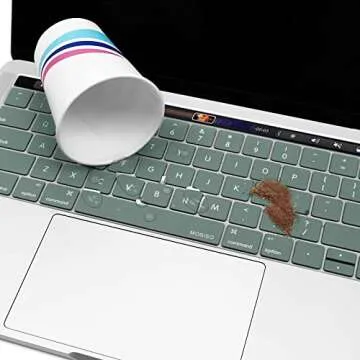 MOSISO Keyboard Cover Compatible with MacBook Pro with Touch Bar 13 and 15 inch 2019 2018 2017 2016 (Model: A2159, A1989, A1990, A1706, A1707), Silicone Skin Protector, Midnight Green
