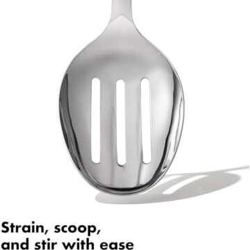 OXO Steel Slotted Cooking Spoon - Multitasking Kitchen Essential