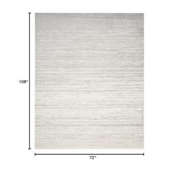 SAFAVIEH Adirondack Collection Area Rug - 6' x 9', Ivory & Silver, Modern Ombre Design, Non-Shedding...