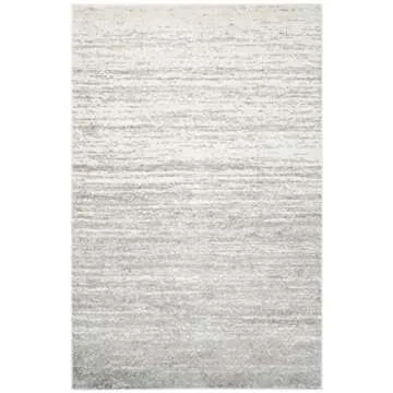 SAFAVIEH Adirondack Collection Area Rug - 6' x 9', Ivory & Silver, Modern Ombre Design, Non-Shedding & Easy Care, Ideal for High Traffic Areas in Living Room, Bedroom (ADR113B)