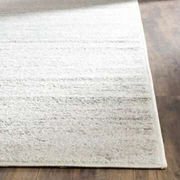 SAFAVIEH Adirondack Collection Area Rug - 6' x 9', Ivory & Silver, Modern Ombre Design, Non-Shedding & Easy Care, Ideal for High Traffic Areas in Living Room, Bedroom (ADR113B)