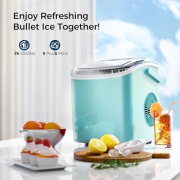 AGLUCKY Green Ice Maker - Quick & Portable Ice Machine