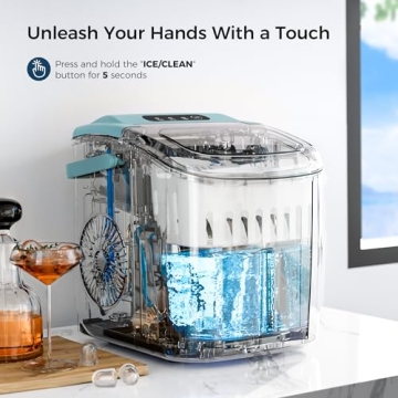 AGLUCKY Green Ice Maker - Quick & Portable Ice Machine