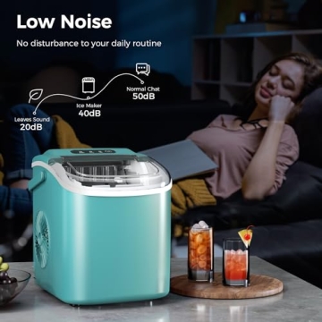 AGLUCKY Green Ice Maker - Quick & Portable Ice Machine