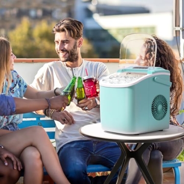AGLUCKY Green Ice Maker - Quick & Portable Ice Machine