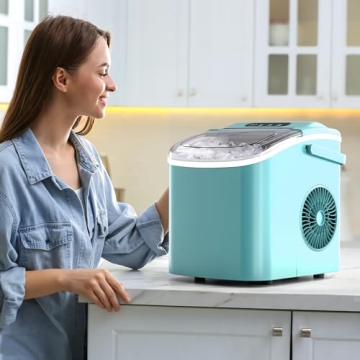 AGLUCKY Green Ice Maker - Quick & Portable Ice Machine
