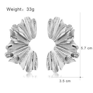 LKingel Geometric Irregular Statement Gold Earrings For Women Exaggerated Large Fashion Earrings Irr...