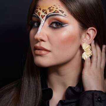 LKingel Geometric Irregular Statement Gold Earrings For Women Exaggerated Large Fashion Earrings Irregular Minimalist Large Earrings For Women (ginkgo leaf)