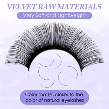Easy Fans Volume Eyelash Extensions: Professional Korean Material Lashes, 0.10 C-Curl 8-14mm Mixed T...