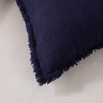 ATLINIA Luxurious Linen Pillow Cover with Fringes 20x20