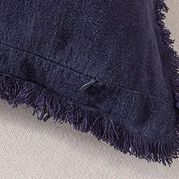 ATLINIA Luxurious Linen Pillow Cover with Fringes 20x20