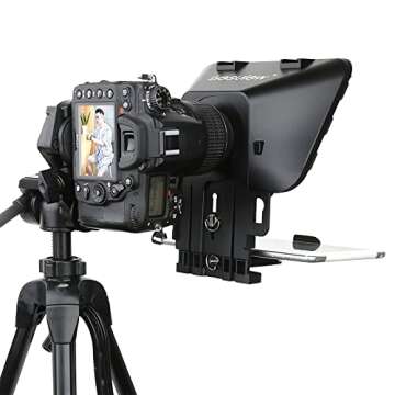 Desview T3 Teleprompter, Teleprompter with Remote Control, Work with iPad/Tablet/Smartphone up to 11 inch, 8 inch High Display Mirror, Support Wide Angle Lens, Great Partner for Live Streaming