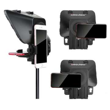 Desview T3 Teleprompter, Teleprompter with Remote Control, Work with iPad/Tablet/Smartphone up to 11 inch, 8 inch High Display Mirror, Support Wide Angle Lens, Great Partner for Live Streaming