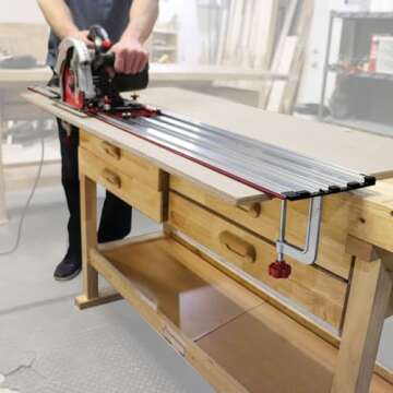 Milescraft 1409 Track Saw Guide - Universal for 7-1/4" Circular Saws, 50" Cutting Range, 2" Depth, Aluminum
