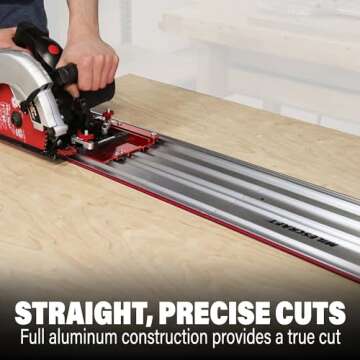 Milescraft 1409 Track Saw Guide - Universal for 7-1/4" Circular Saws, 50" Cutting Range, 2" Depth, Aluminum