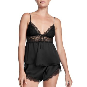 Victoria's Secret Stretch Lace & Satin Cami Set, Silk Lingerie, Sexy Nightwear, 2 Piece Loungewear S...