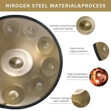 Premium Handpan Drum 22 Inch D Minor Kurd for All Ages