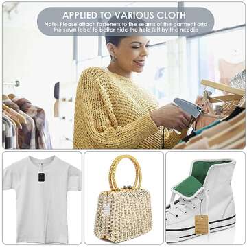 Tagging Gun for Clothing, Tag Attacher Gun with 5 Steel Needles, 2000 pcs 2" Black and White Barbs F...