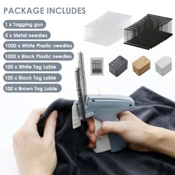 Durable Tagging Gun with 2000 Tags & Fasteners Set