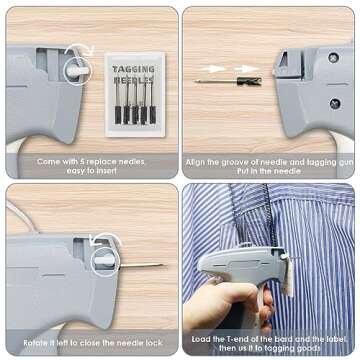 Durable Tagging Gun with 2000 Tags & Fasteners Set