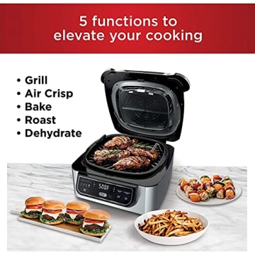 Ninja AG301 5-in-1 Indoor Electric Grill - Black/Silver